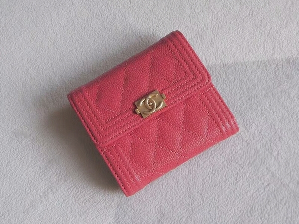 Chanel Tri-Fold Wallet Calfskin Leather A48980 Pink