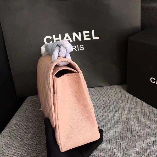 Chanel Flap Shoulder Bags Pink Original Calfskin Leather CF1113 Silver