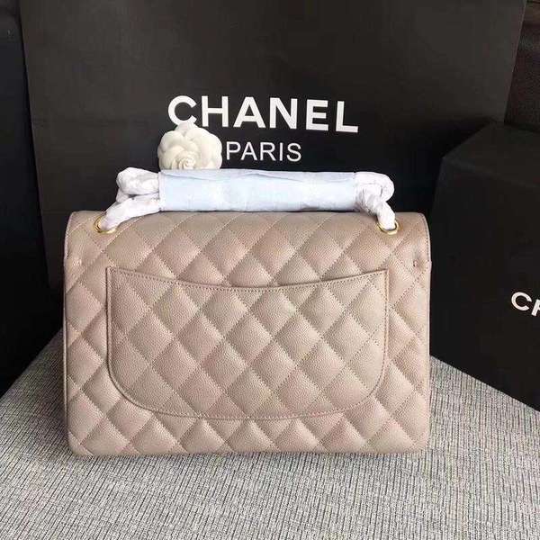 Chanel Flap Shoulder Bags Grey Original Calfskin Leather CF1113 Gold