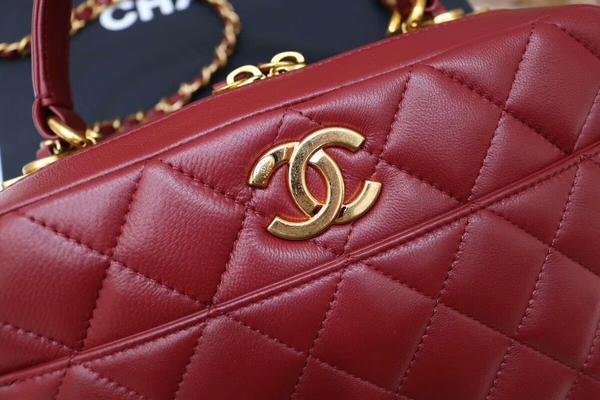 Chanel Tote Bag Red Original Sheepskin Leather A92239 Gold