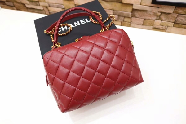 Chanel Tote Bag Red Original Sheepskin Leather A92239 Gold