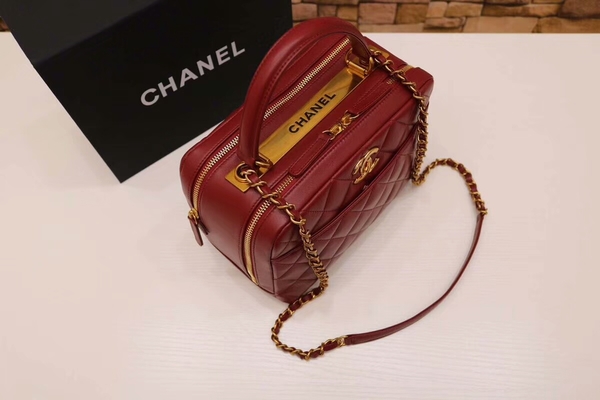 Chanel Tote Bag Red Original Sheepskin Leather A92239 Gold