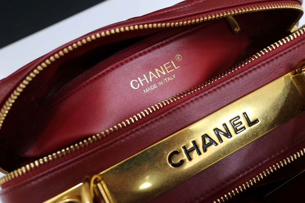 Chanel Tote Bag Red Original Sheepskin Leather A92239 Gold