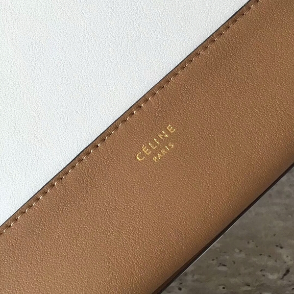 Celine FRAME Calfskin Leather Shoulder Bag 43343 Camel&White