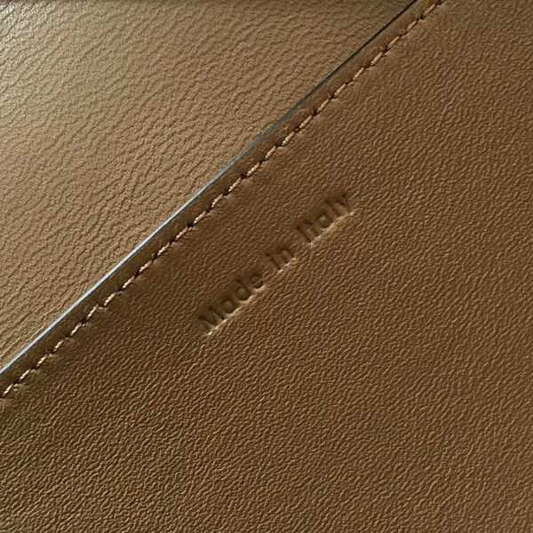 Celine FRAME Calfskin Leather Shoulder Bag 43343 Camel&White