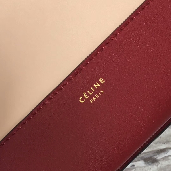 Celine FRAME Calfskin Leather Shoulder Bag 43343 Red&Camel