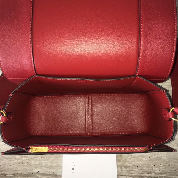 Celine FRAME Calfskin Leather Shoulder Bag 43343 Red&Camel