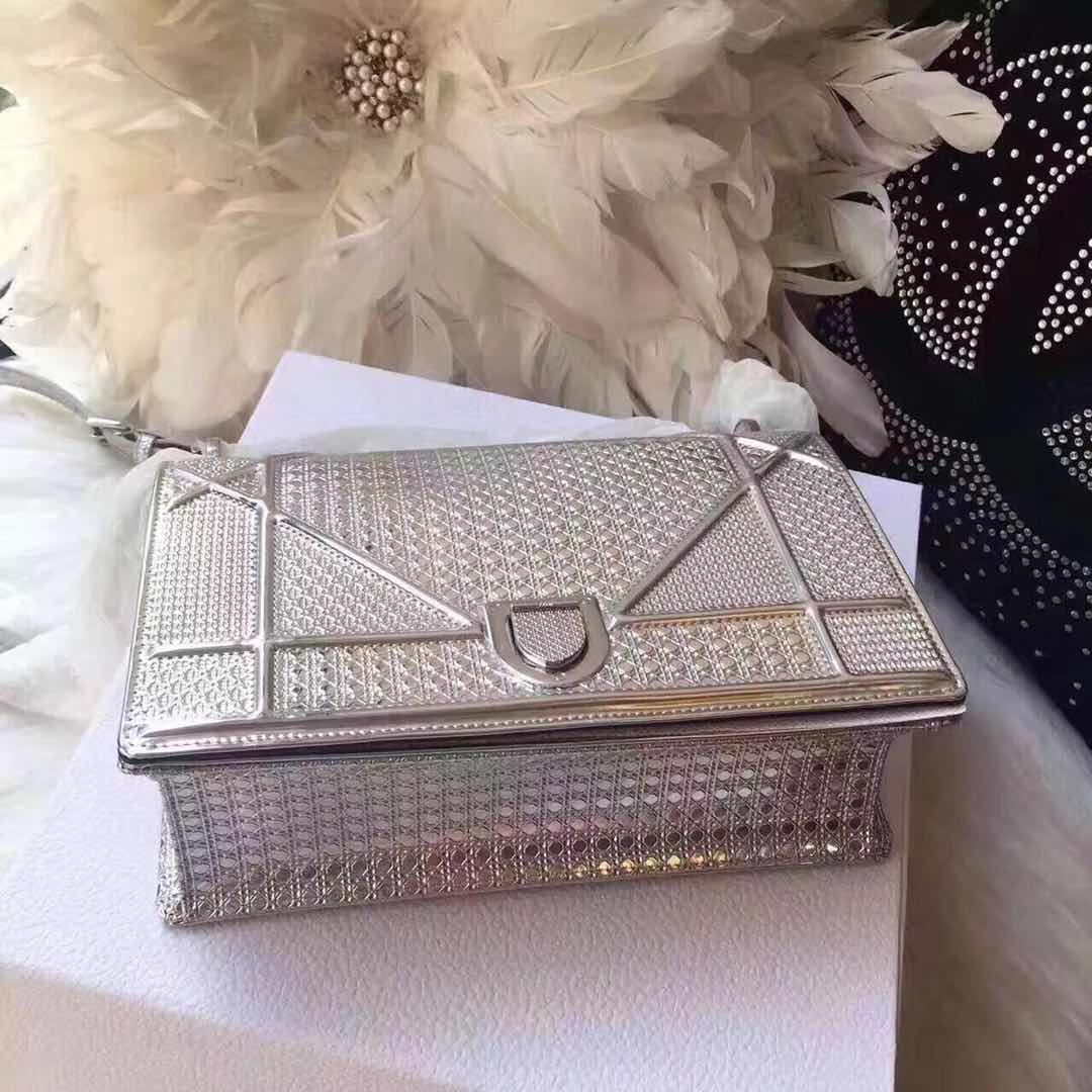 Dior Diorama Bag Original Leather CD13S Silver