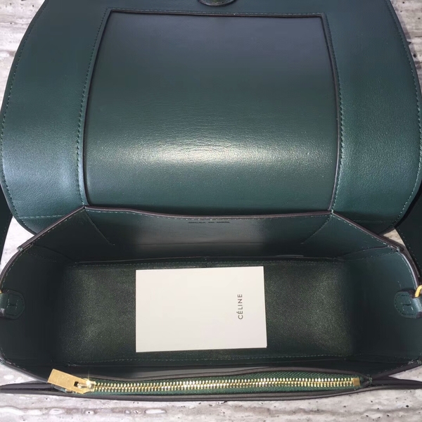 Celine FRAME Calfskin Leather Shoulder Bag 43343 Black&Green