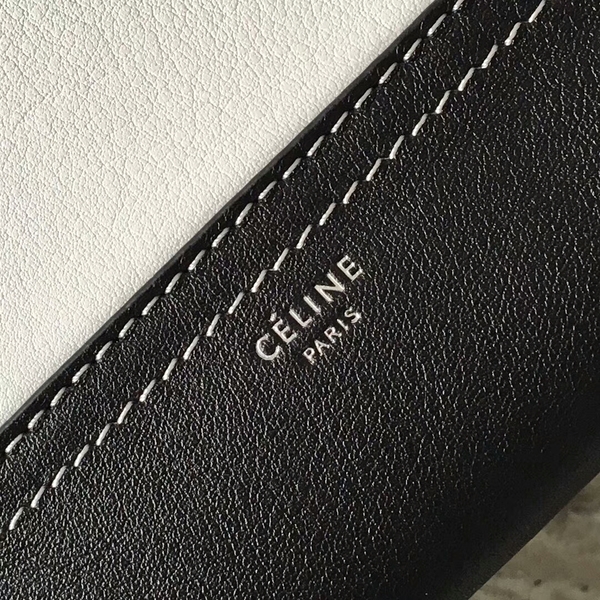 Celine FRAME Calfskin Leather Shoulder Bag 43343 Black&White