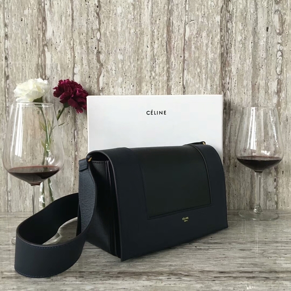 Celine FRAME Calfskin Leather Shoulder Bag 43343 Black