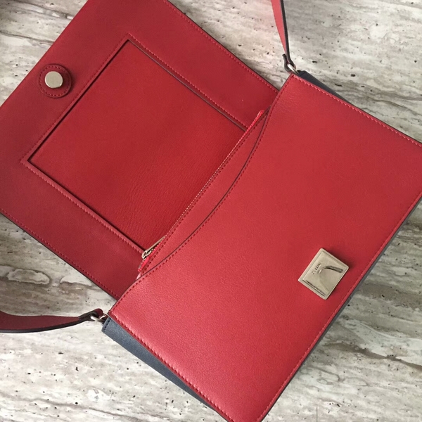 Celine FRAME Calfskin Leather Shoulder Bag 43343 Red