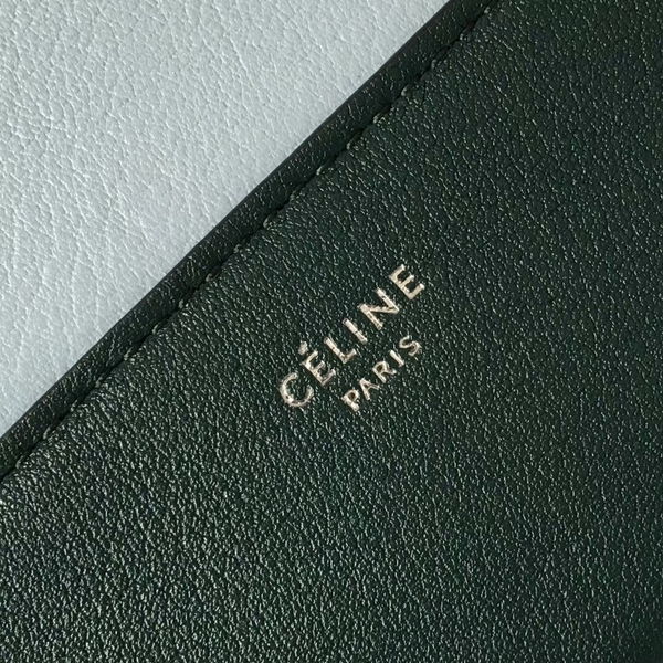 Celine FRAME Calfskin Leather Shoulder Bag 43343 Green&Blue