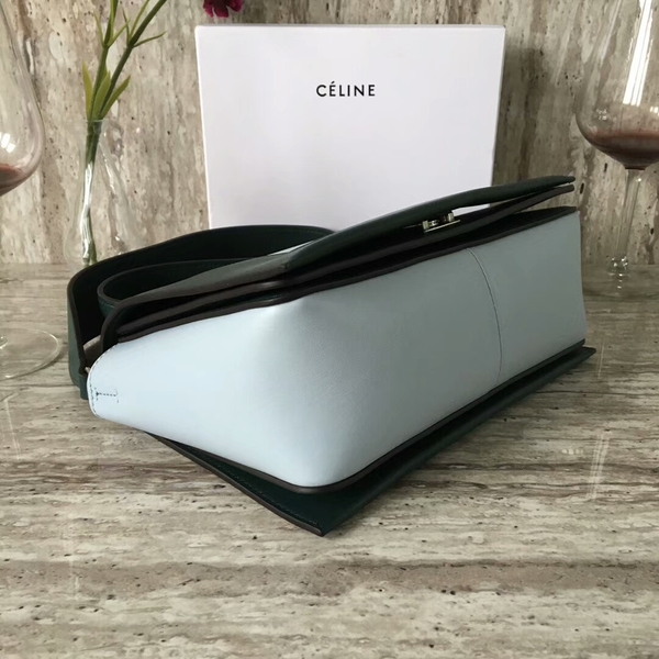 Celine FRAME Calfskin Leather Shoulder Bag 43343 Green&Blue