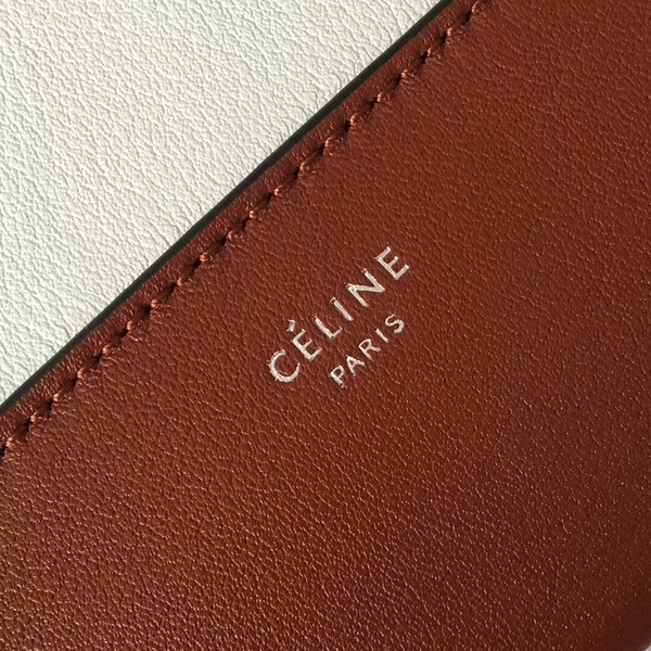 Celine FRAME Calfskin Leather Shoulder Bag 43343 Red&White