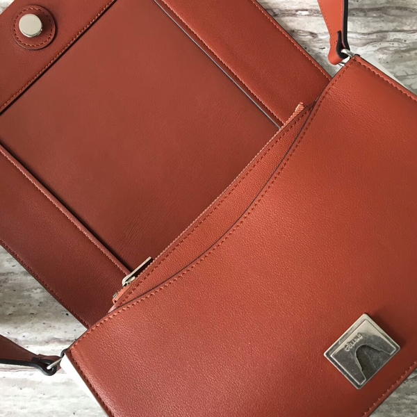 Celine FRAME Calfskin Leather Shoulder Bag 43343 Red&White