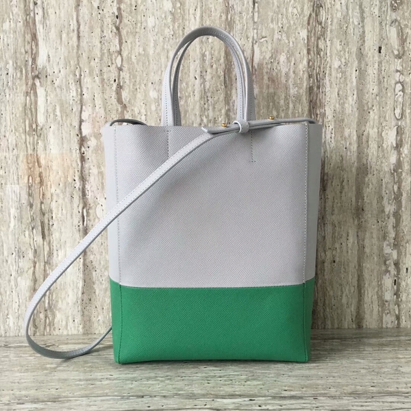 Celine Cabas Phantom Bags Calfskin Leather C2204 Grey&Green