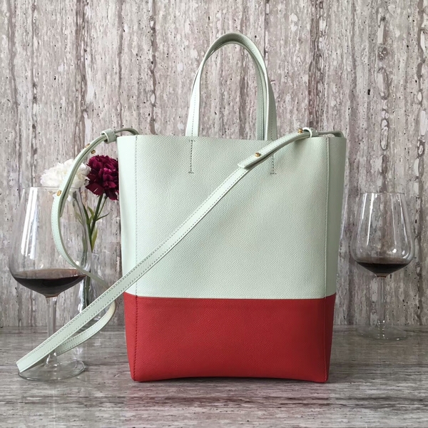 Celine Cabas Phantom Bags Calfskin Leather C2204 Grey&Red