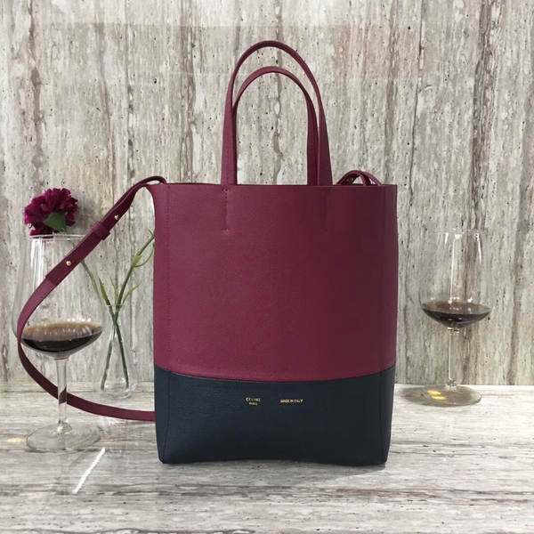 Celine Cabas Phantom Bags Calfskin Leather C2204 Wine&Black