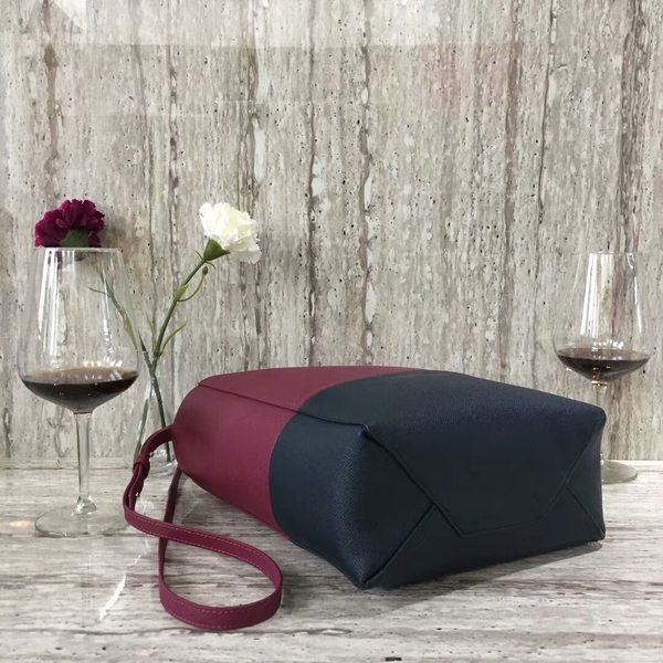 Celine Cabas Phantom Bags Calfskin Leather C2204 Wine&Black