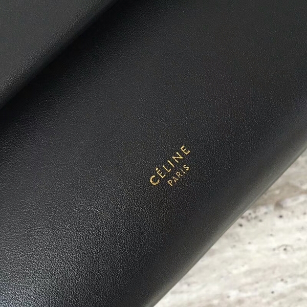 Celine Cabas Clamp Bags Sheepskin Leather 90054 Black