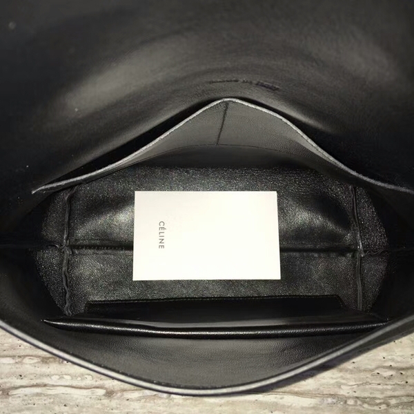 Celine Cabas Clamp Bags Sheepskin Leather 90054 Black
