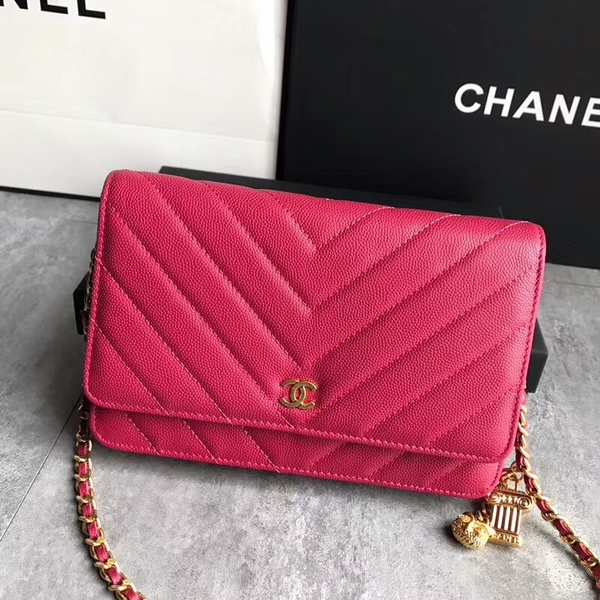 Chanel Owl Pendant Flap Shoulder Bag Calfskin Leather A33814 Pink