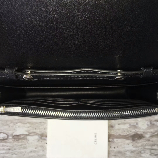 Celine FRAME Calfskin Leather Mini Shoulder Bag 43344 Black&White