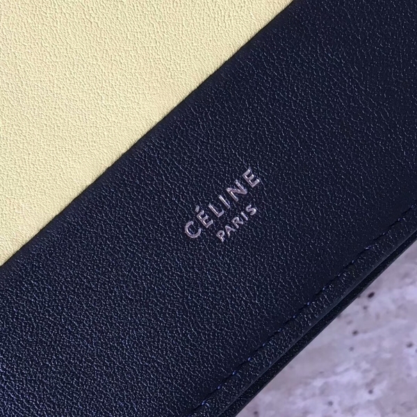 Celine FRAME Calfskin Leather Mini Shoulder Bag 43344 Black&Yellow