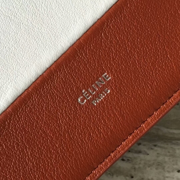 Celine FRAME Calfskin Leather Mini Shoulder Bag 43344 Red&White