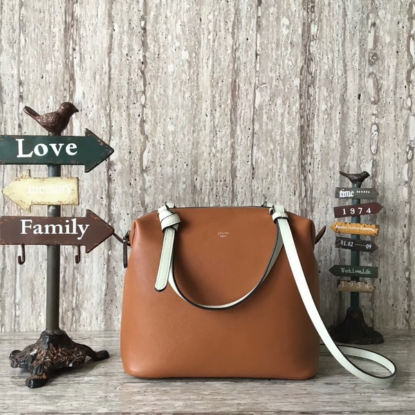 Celine Sheepskin Leather Shoulder Bag 90059 Brown