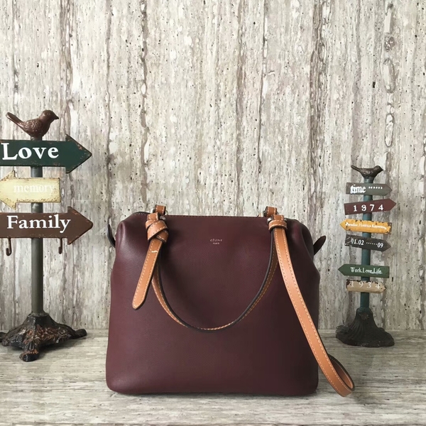 Celine Sheepskin Leather Shoulder Bag 90059 Coffee