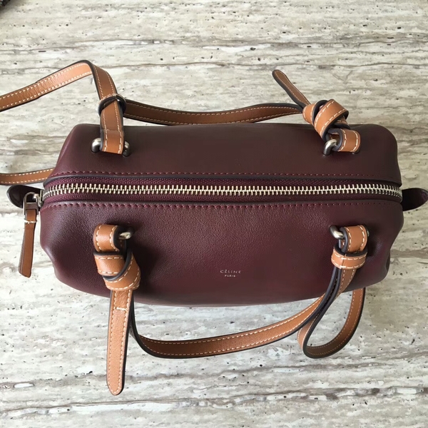 Celine Sheepskin  Leather Shoulder Bag 90059 Coffee