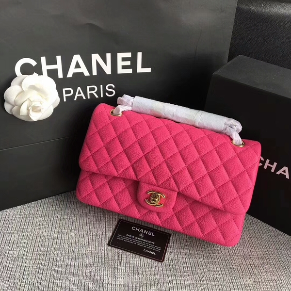 Chanel Flap Shoulder Bags Original Deerskin Leather CF1112 Peach