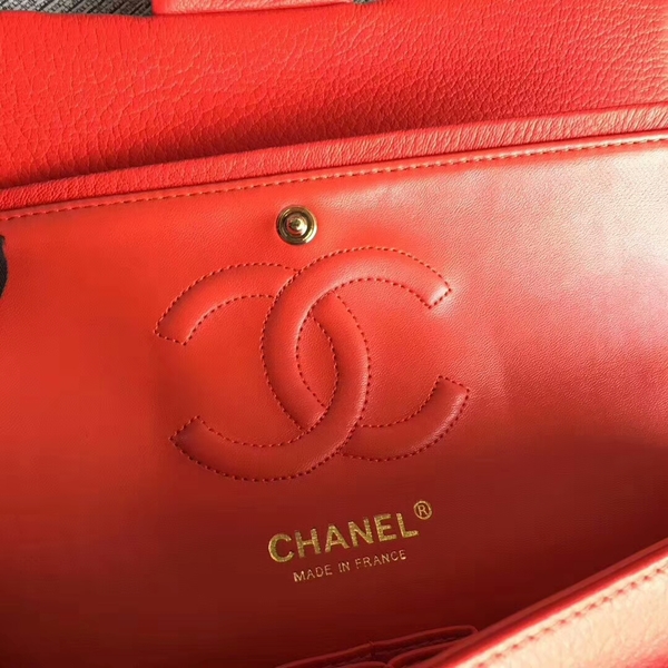 Chanel Flap Shoulder Bags Original Deerskin Leather CF1112 Red