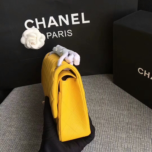 Chanel Flap Shoulder Bags Original Deerskin Leather CF1112 Yellow