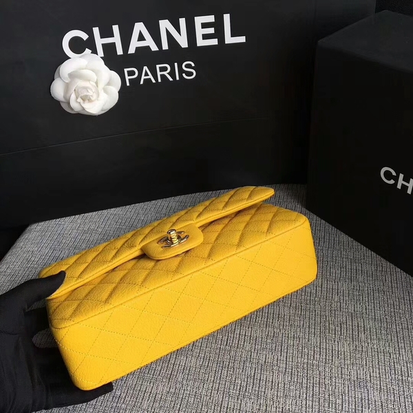 Chanel Flap Shoulder Bags Original Deerskin Leather CF1112 Yellow