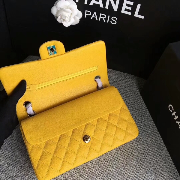 Chanel Flap Shoulder Bags Original Deerskin Leather CF1112 Yellow