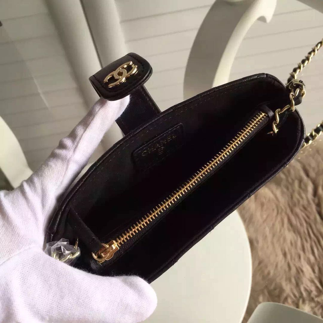 Chanel Flap Sheepskin Mini Shoulder Bag 6759 black