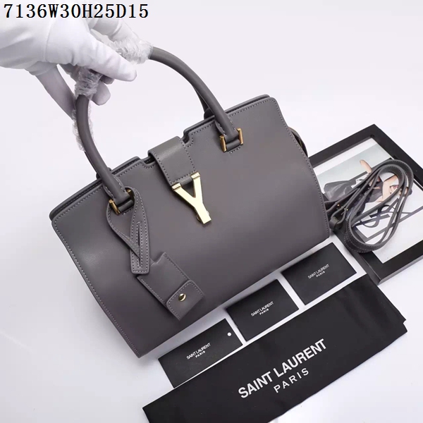 Saint Laurent Small Classic Monogramme Leather Flap Bag Y7136 Grey