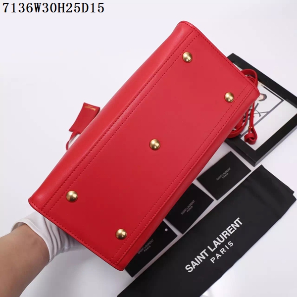 Saint Laurent Small Classic Monogramme Leather Flap Bag Y7136 red