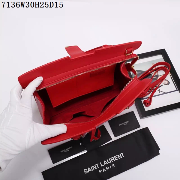 Saint Laurent Small Classic Monogramme Leather Flap Bag Y7136 red