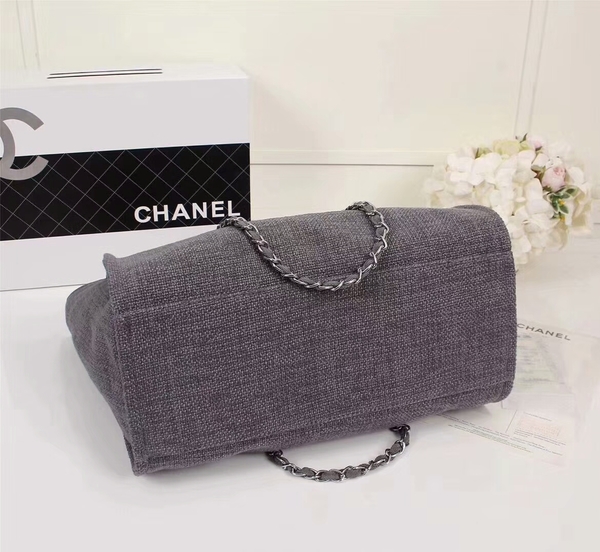 Chanel Canvas Leather Tote Shopping Bag 68047A