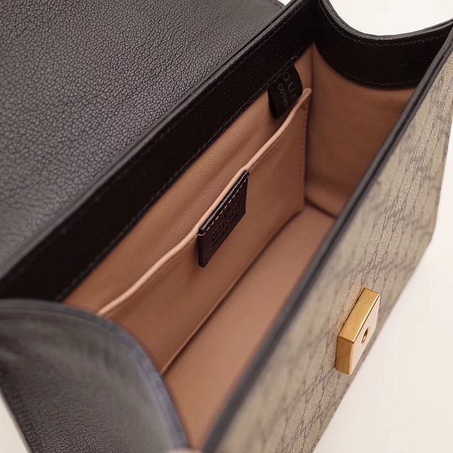 Gucci GG original leather bamboo broche mini superme bag 466428 coffee