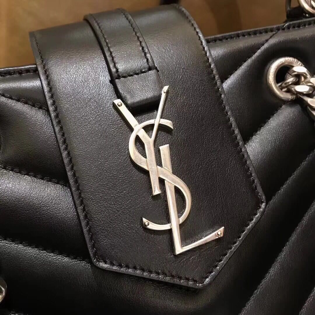 Saint Laurent Small Classic Monogramme Leather Flap Bag Y2808 black