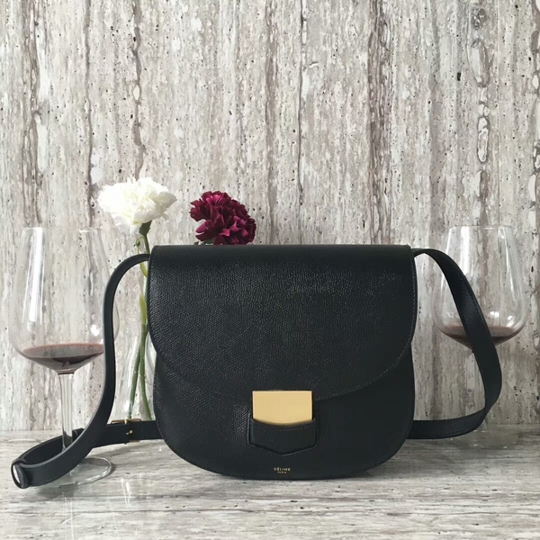 Celine Classic Flap Bag Calfskin Leather 77420 Black