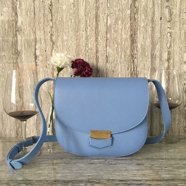 Celine Classic Flap Bag Calfskin Leather 77420 Skyblue