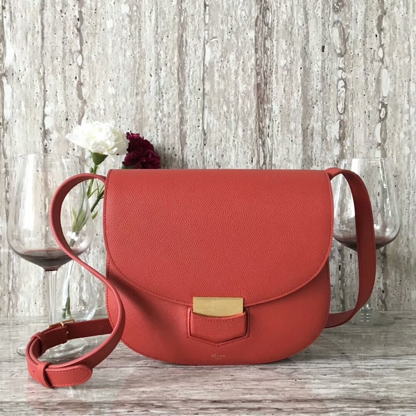 Celine Classic Flap Bag Calfskin Leather 77420 Red