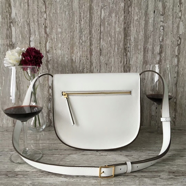 Celine Classic Flap Bag Calfskin Leather 77420 White