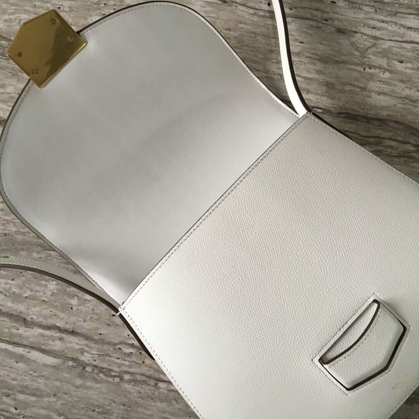 Celine Classic Flap Bag Calfskin Leather 77420 White